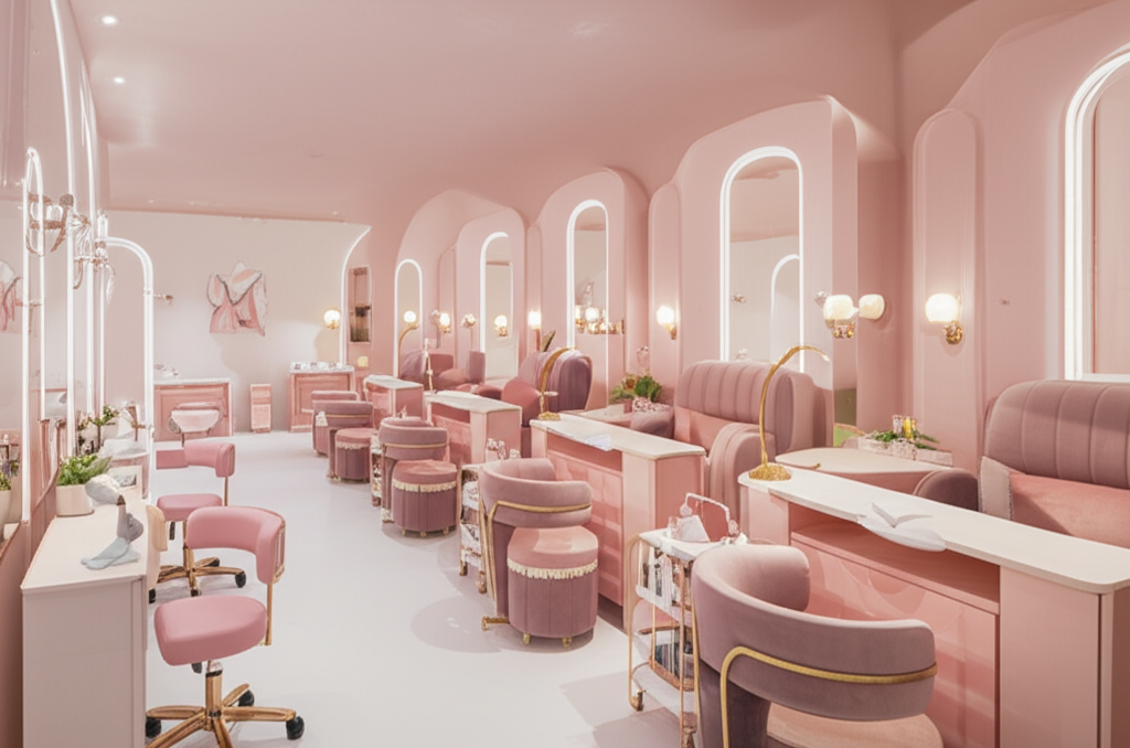 Luxury nail salon interior