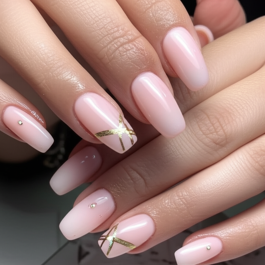 Elegant pastel pink manicure