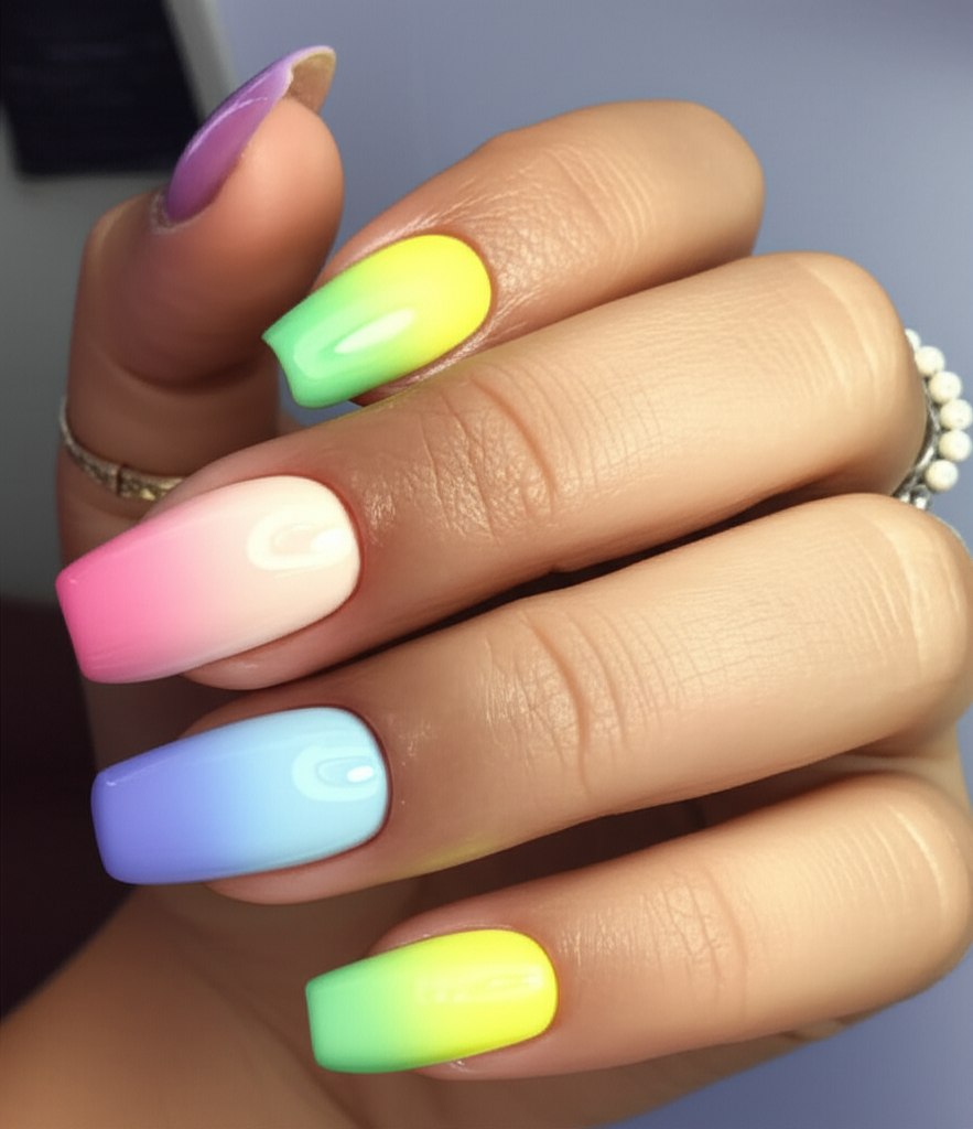 Pastel rainbow ombre